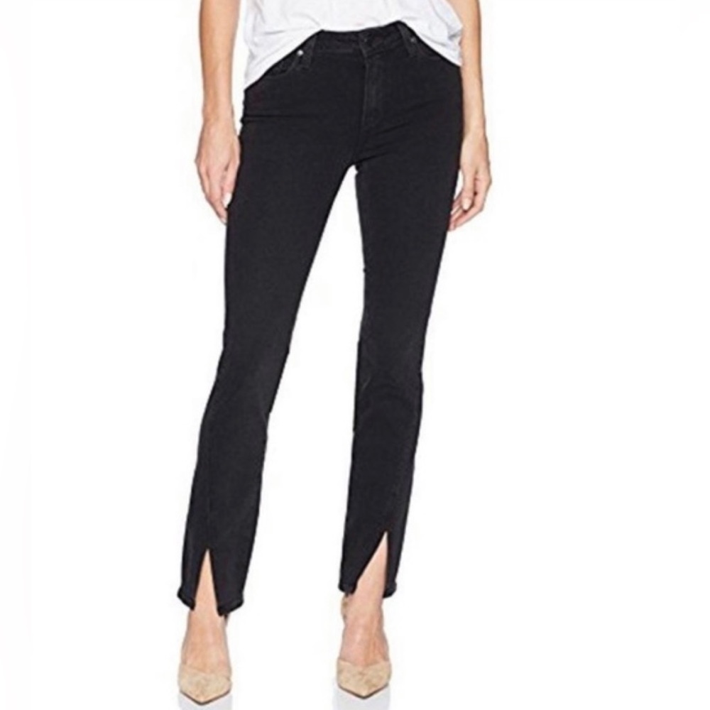Sz27 Paige Julia Crop in Black Fog split front hem, straight leg in VGUC